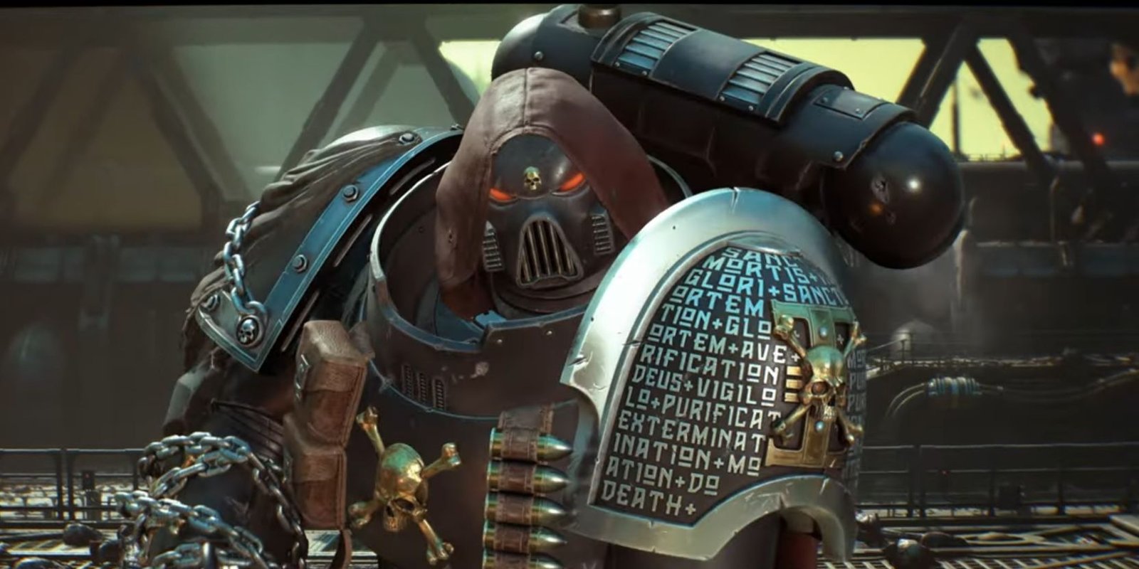 Titus wearing the Deathwatch Armor in Warhammer 40K Space Marine 2