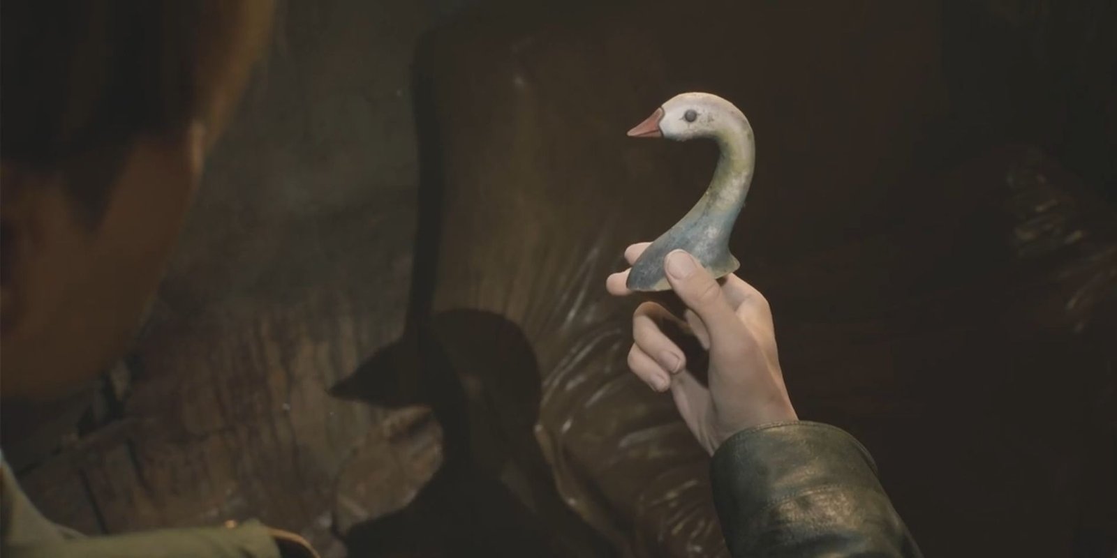 James finds the Wooden Swan Head Figurine for the Bluecreek Apartments Seesaw Puzzle in Silent Hill 2 Remake