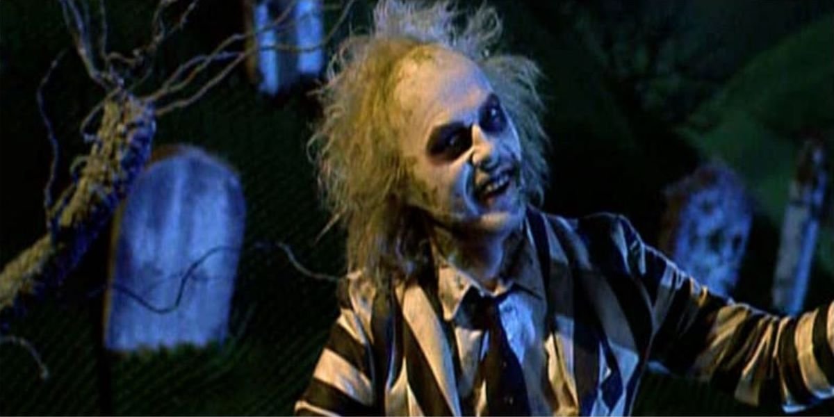 Beetlejuice saying it's showtime in Beetlejuice, 1988