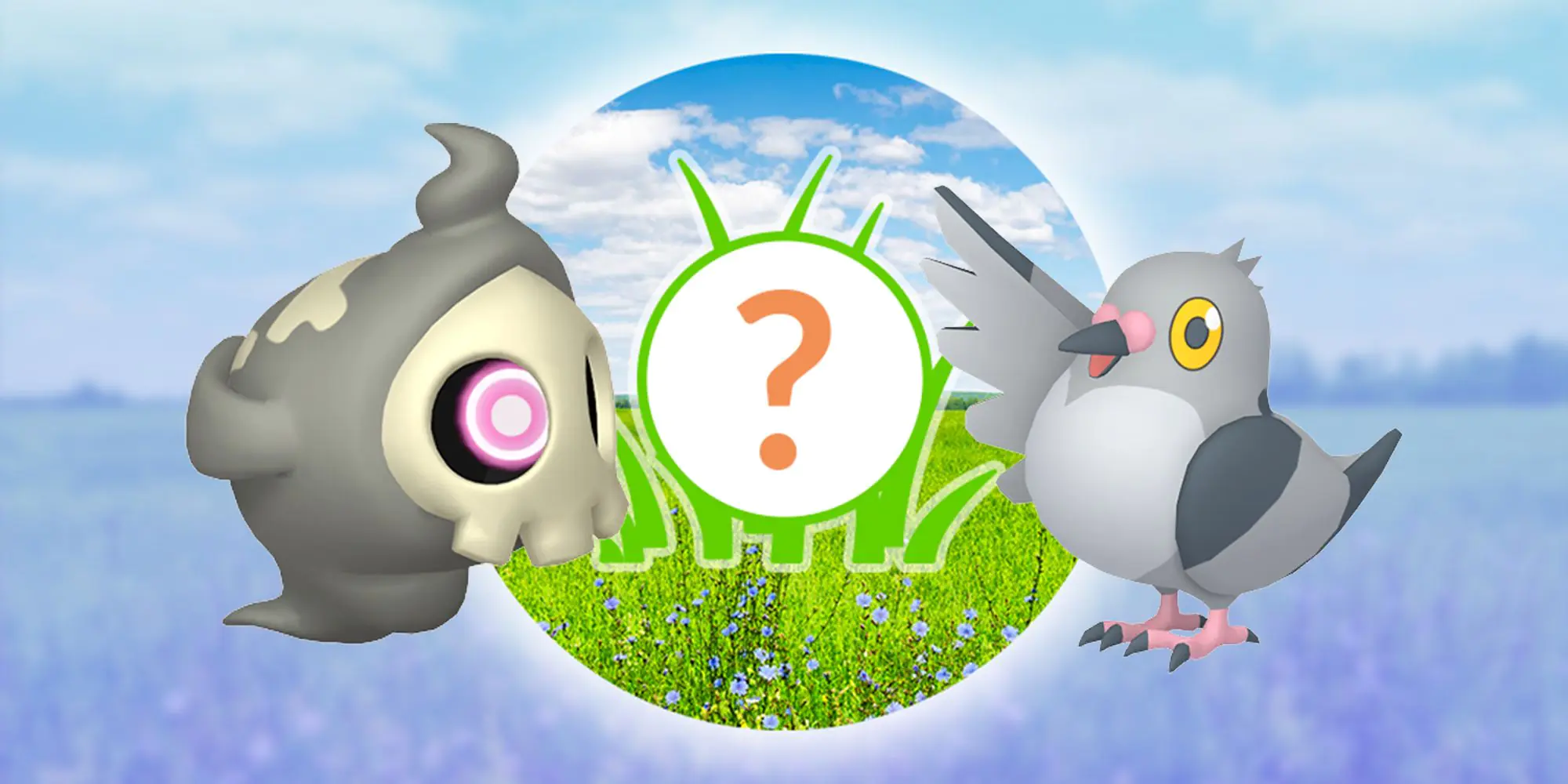 Duskull and Pidove appeating next to the Spotlight Hour logo in Pokemon GO