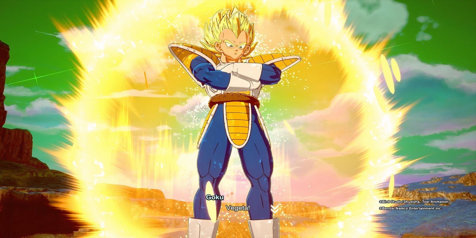 Super Saiyan Vegeta on Namek in one of Sparking! Zero's what if scenarios