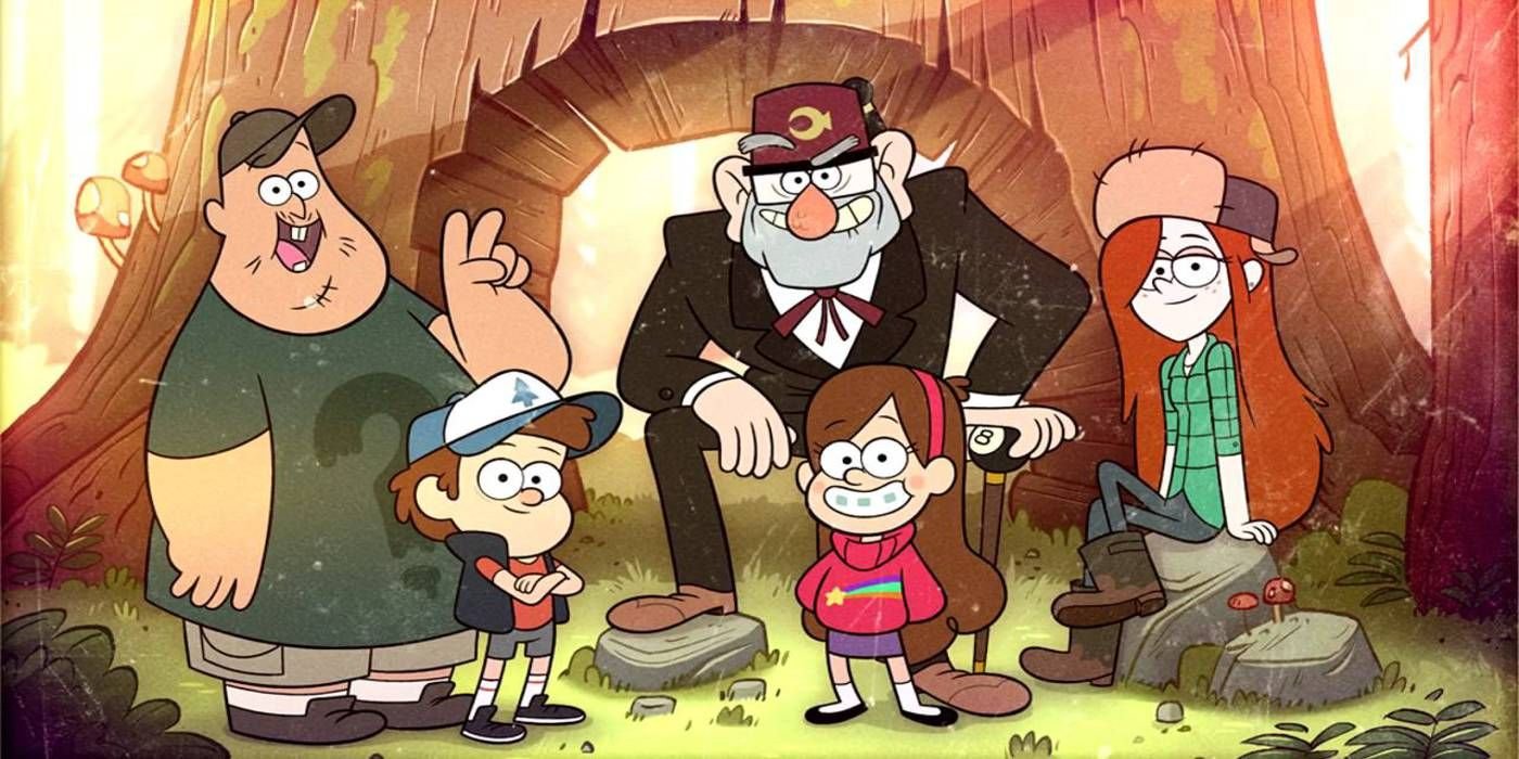 The cast of Gravity Falls posing together