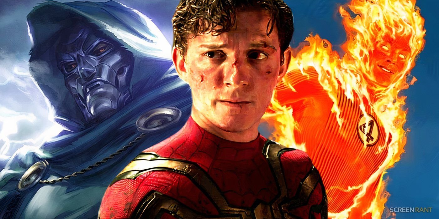 Doctor Doom, Tom Holland's Spider-Man unmasked, and Joseph Quinn's Human Torch