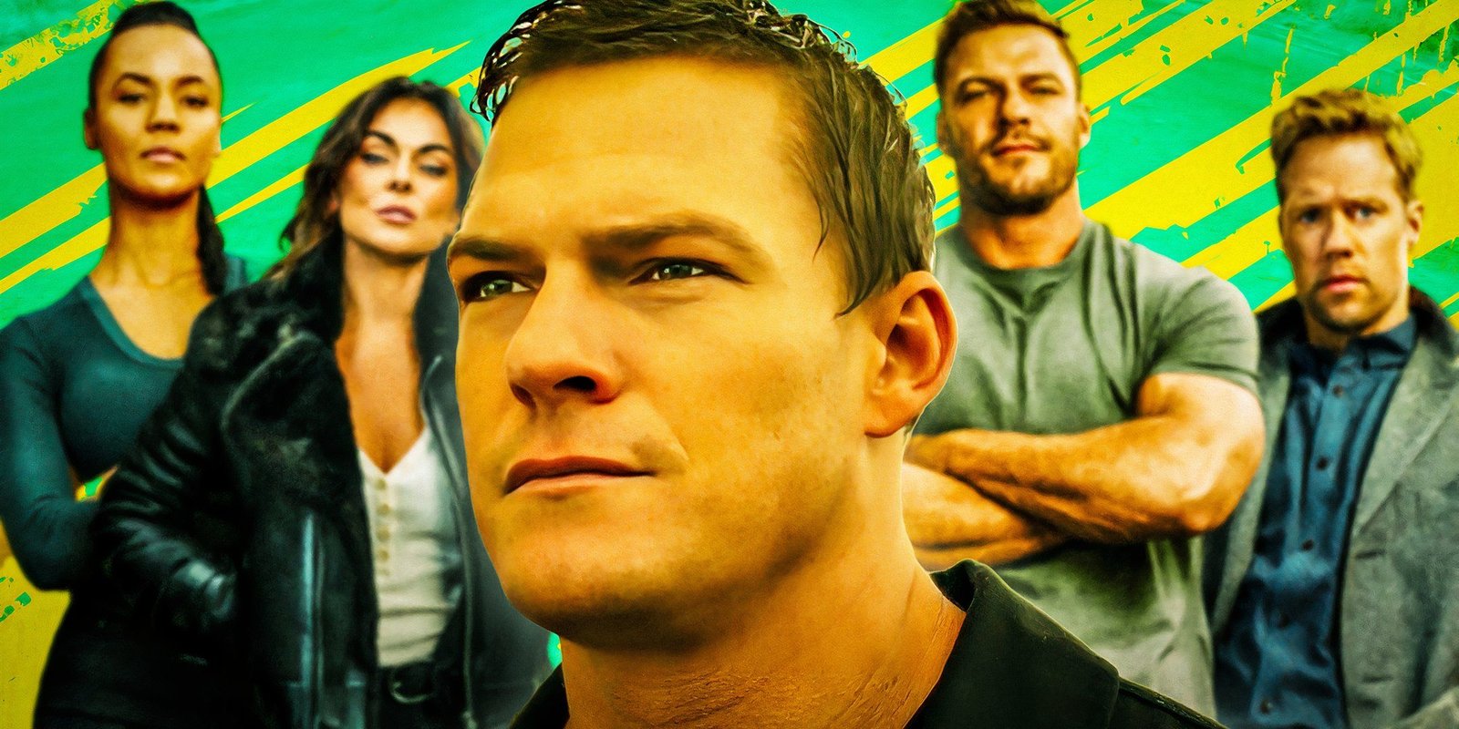 Alan Ritchson's Jack Reacher with the former members of the 110th Special Investigation Unit