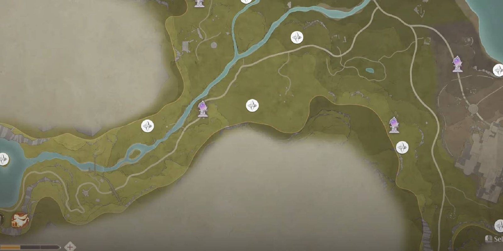 Infinity Nikki spawn locations of Greedy Pouches in Breezy Meadow lower area