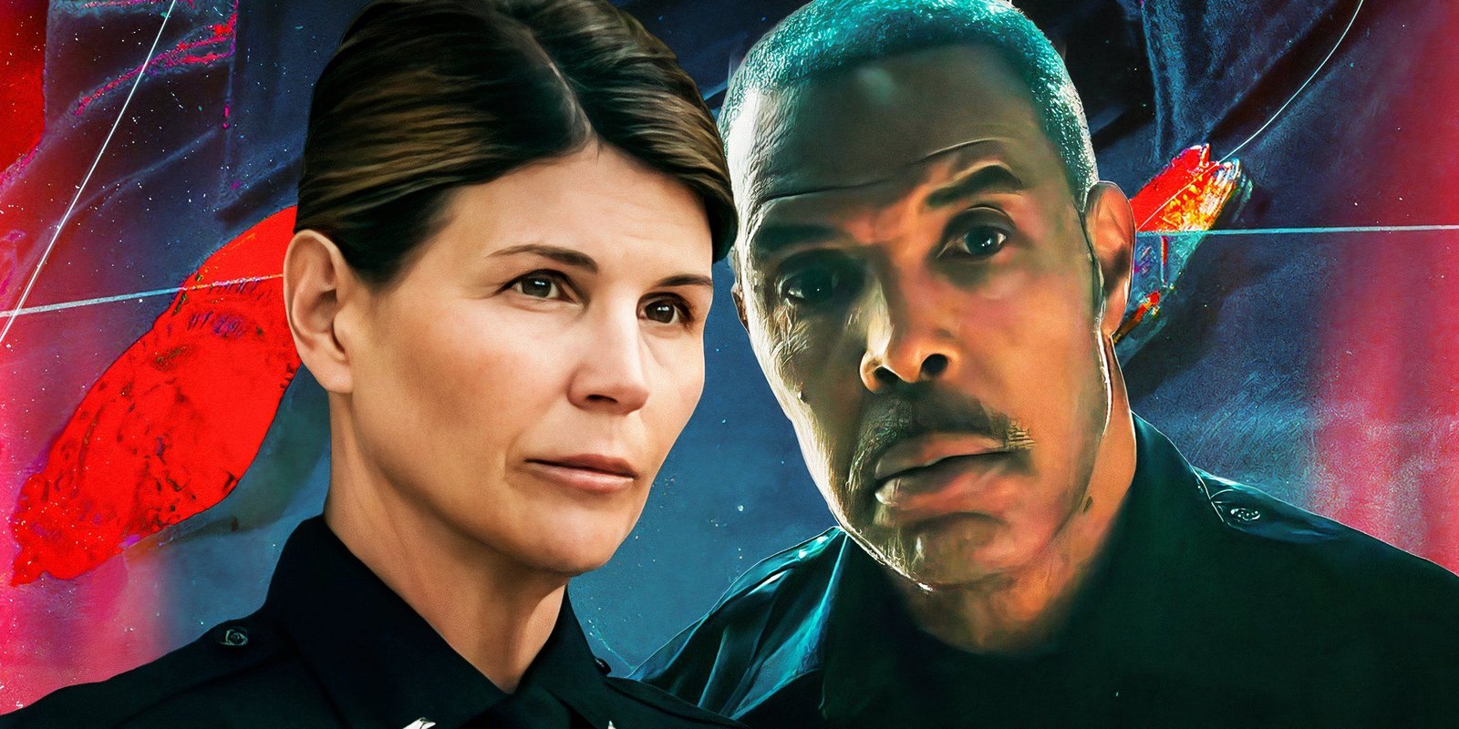 Eriq La Salle as Sergeant Lasman and Lori Loughlin as Lieutenant Bishop